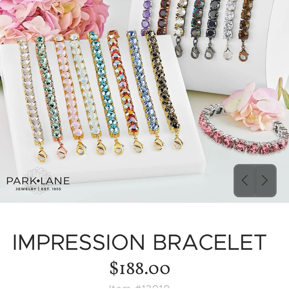 Park Lane Gold Bracelet Trio with Blue, Pink, and Clear Crystals - Picture 10 of 10